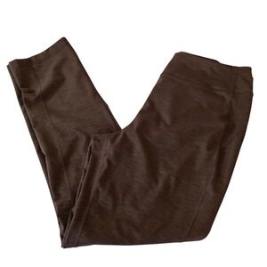 Duluth Trading Co Leggings Womens M x 29 Brown Heathered Zipper Pocket Stretch
